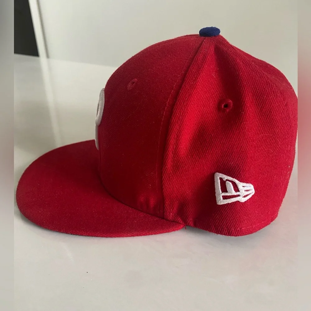 Philadelphia Phillies Hat MLB New Era‎ 59Fifty On Field Cap Hat Red Size 6 1/2